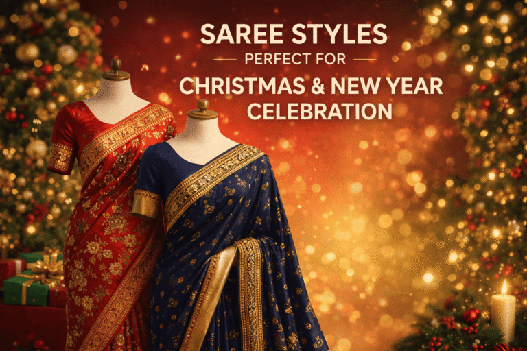 Saree Styling Ideas for Christmas and New Year Celebrations